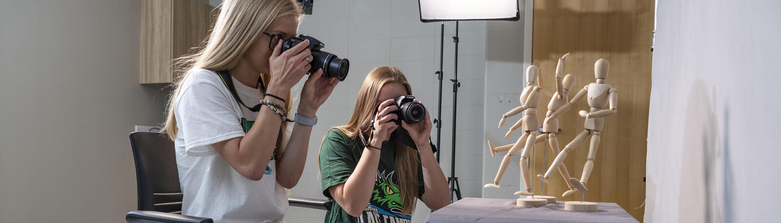 photo of students in a photography studio