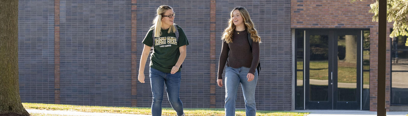 photo of students walking outside on campus