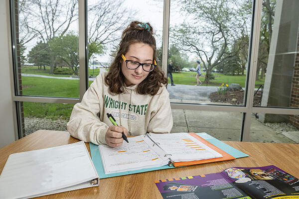 student studying